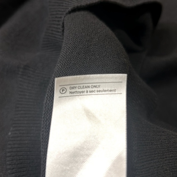 Vince Long Sleeve Cotton Crew Neck Ribbed Detail Black Sweater Dress Size XS - Picture 9 of 10